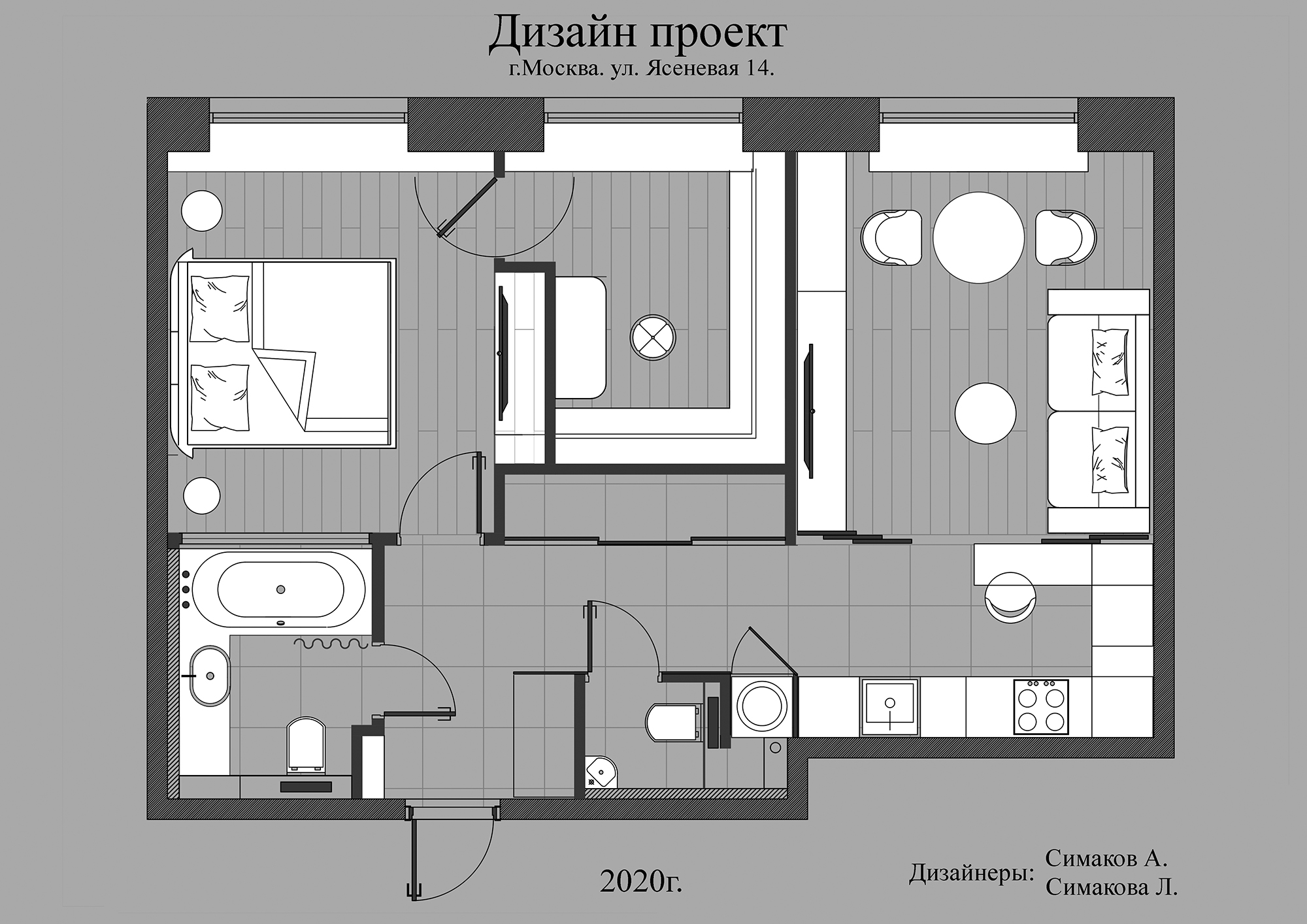 Дизайн проект.Ясеневая 14. Симаков А.